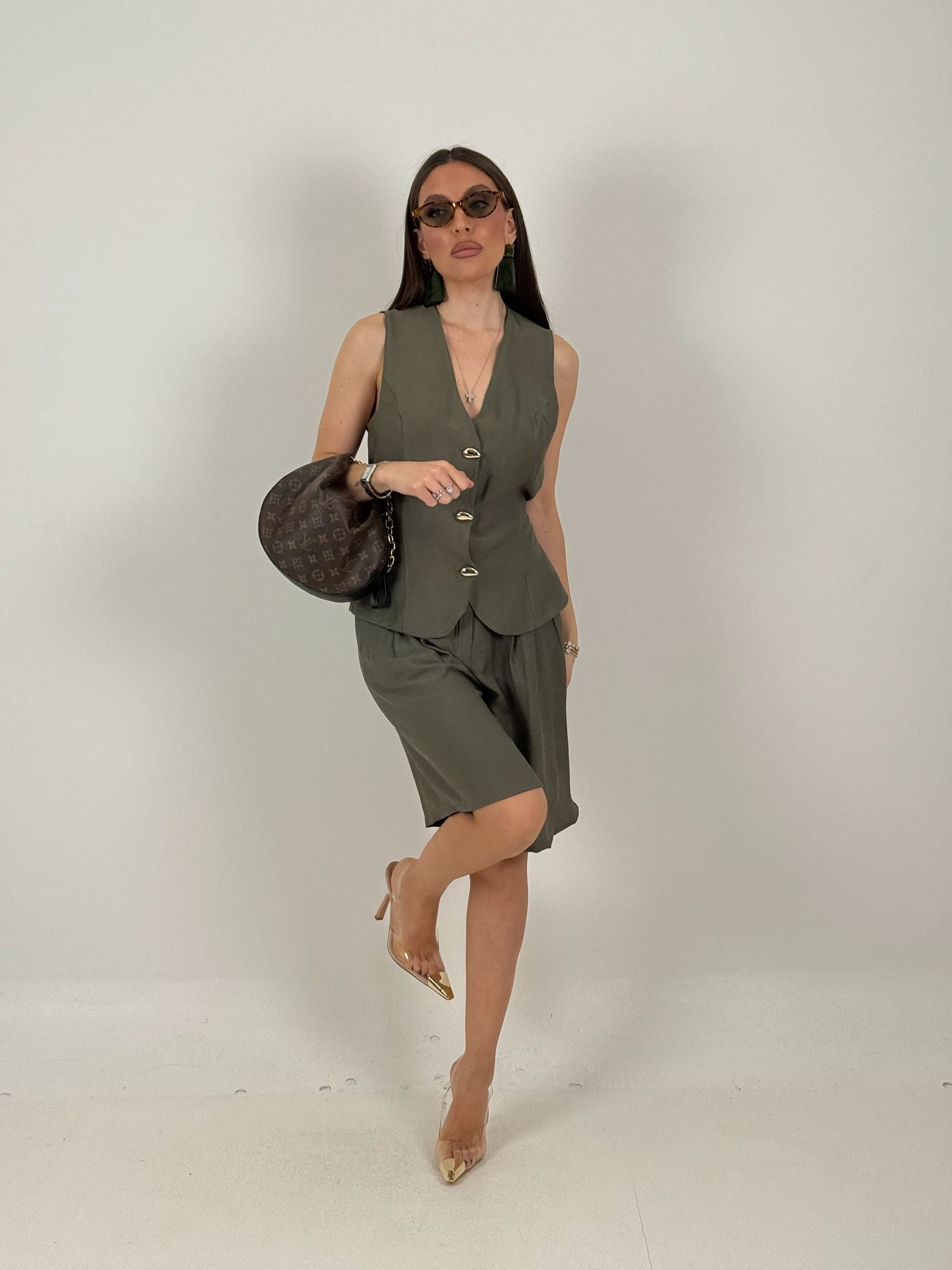 Cordset DOMINIQUE - Completo gilet e bermuda