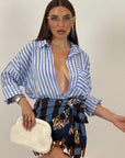 Camicia a righe CELESTE