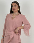 Cordset SURI - Completo blusa con frange e pantaloni