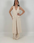 Cordset HILARY - Completo tre pezzi, top gilet lungo e pantalone