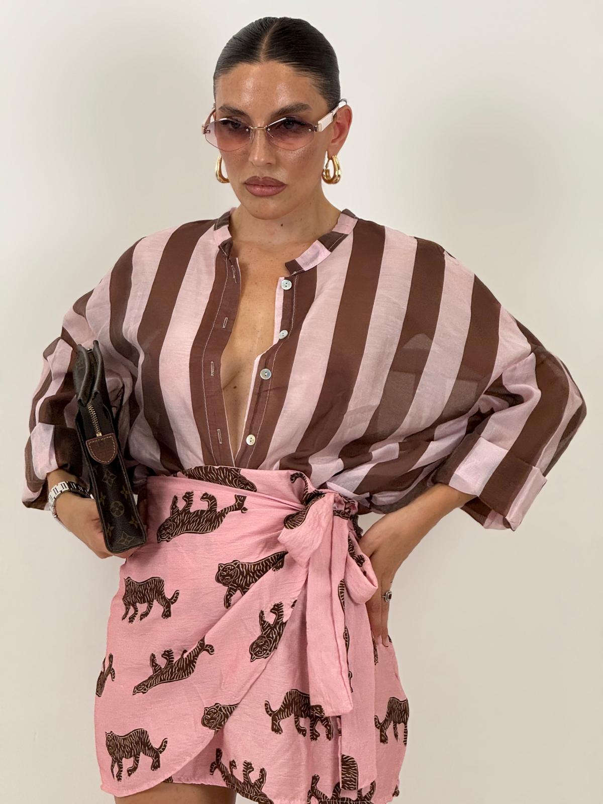 Gonna pareo LEOPARD ROSA