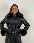 Giacca GIUSY con collo e polsini in eco pelliccia