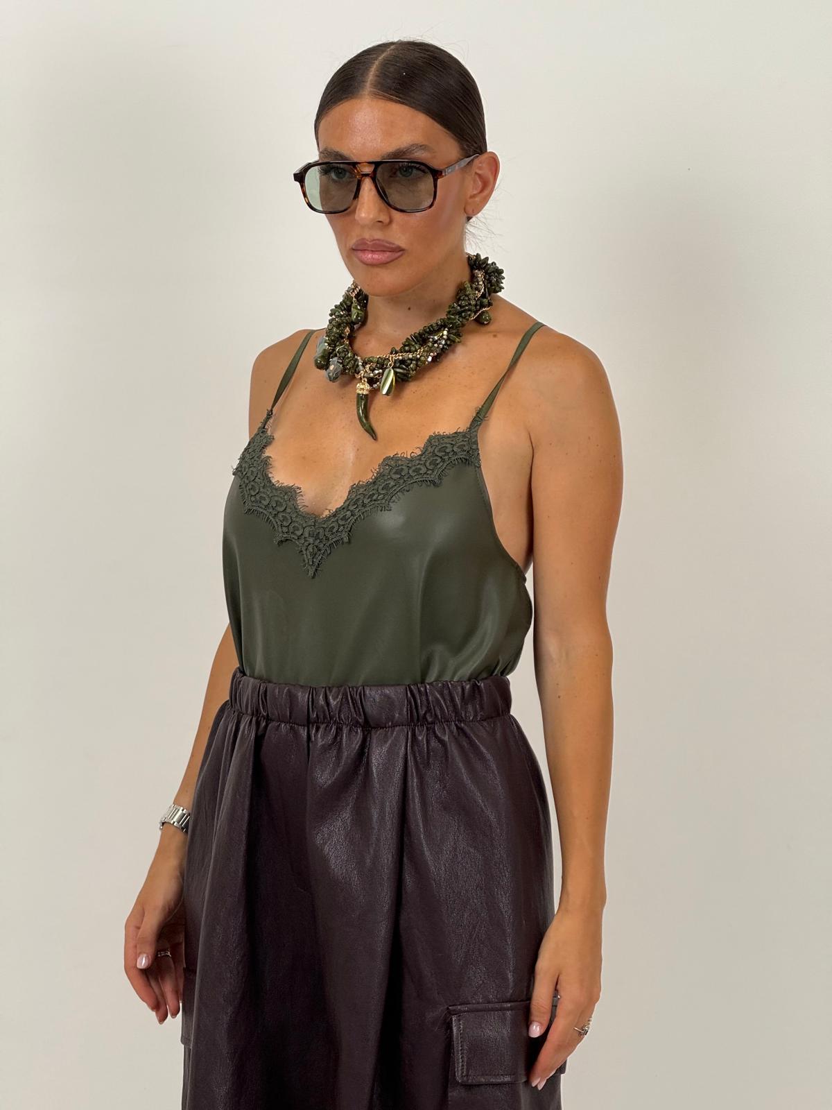 Top in ecopelle LILAS