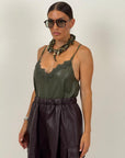Top in ecopelle LILAS