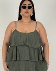 CURVY Cordset ELISA - Completo blusa con rouche e pantalone