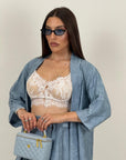 Tailleur TONIA - Completo effetto lino con giacca a kimono e pantalone