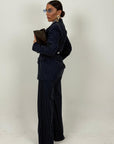 Tailleur ENRICA - COMPLETO GIACCA CON CINTURA E PANTALONE GESSATO