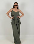 Cordset ELISA - Completo blusa con rouche e pantalone