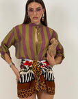 Camicia a righe VERDE&PRUGNA