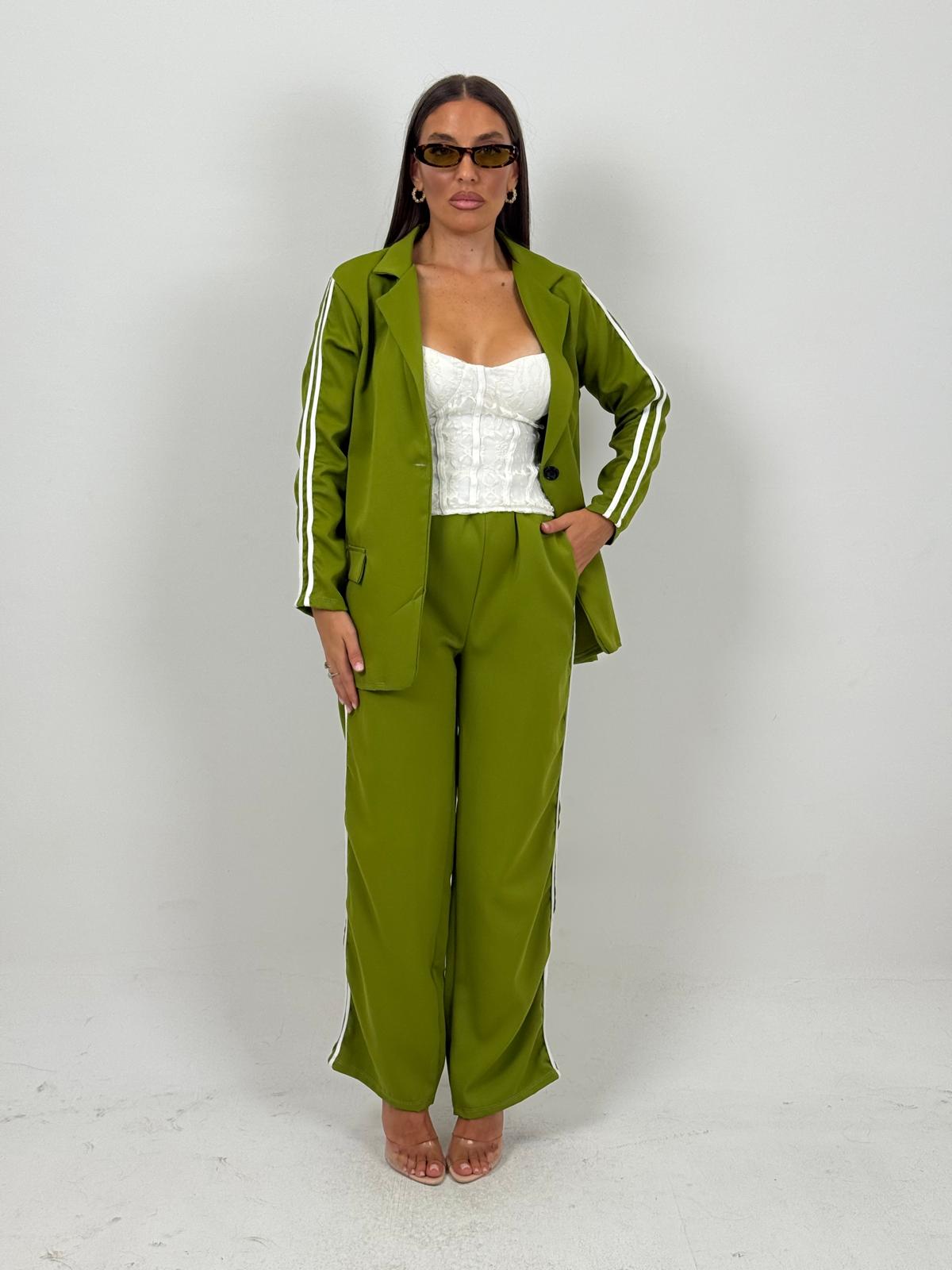 Tailleur BARCELLONA economy - giacca over con pantalone palazzo con riga laterale