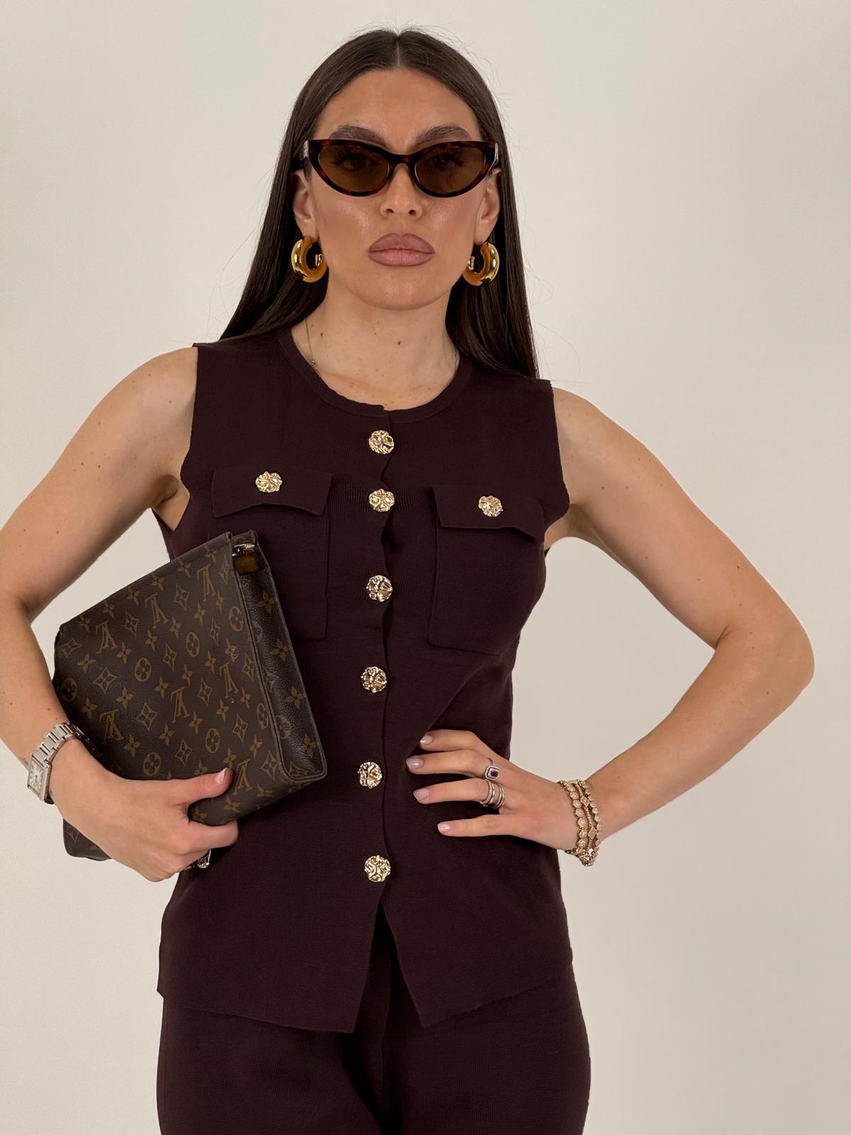 Cordset AMS - completo maglietta bottoni dorati e pantalone