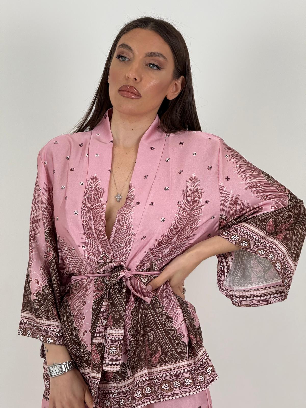 Saldo Tailleur kimono - Kimono e pantalone palazzo effetto seta