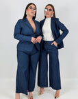 CURVY Tailleur JEANS - COMPLETO GIACCA E PANTALONE