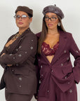 CURVY Tailleur KATIA - Completo giacca e pantalone con dettagli in pietra