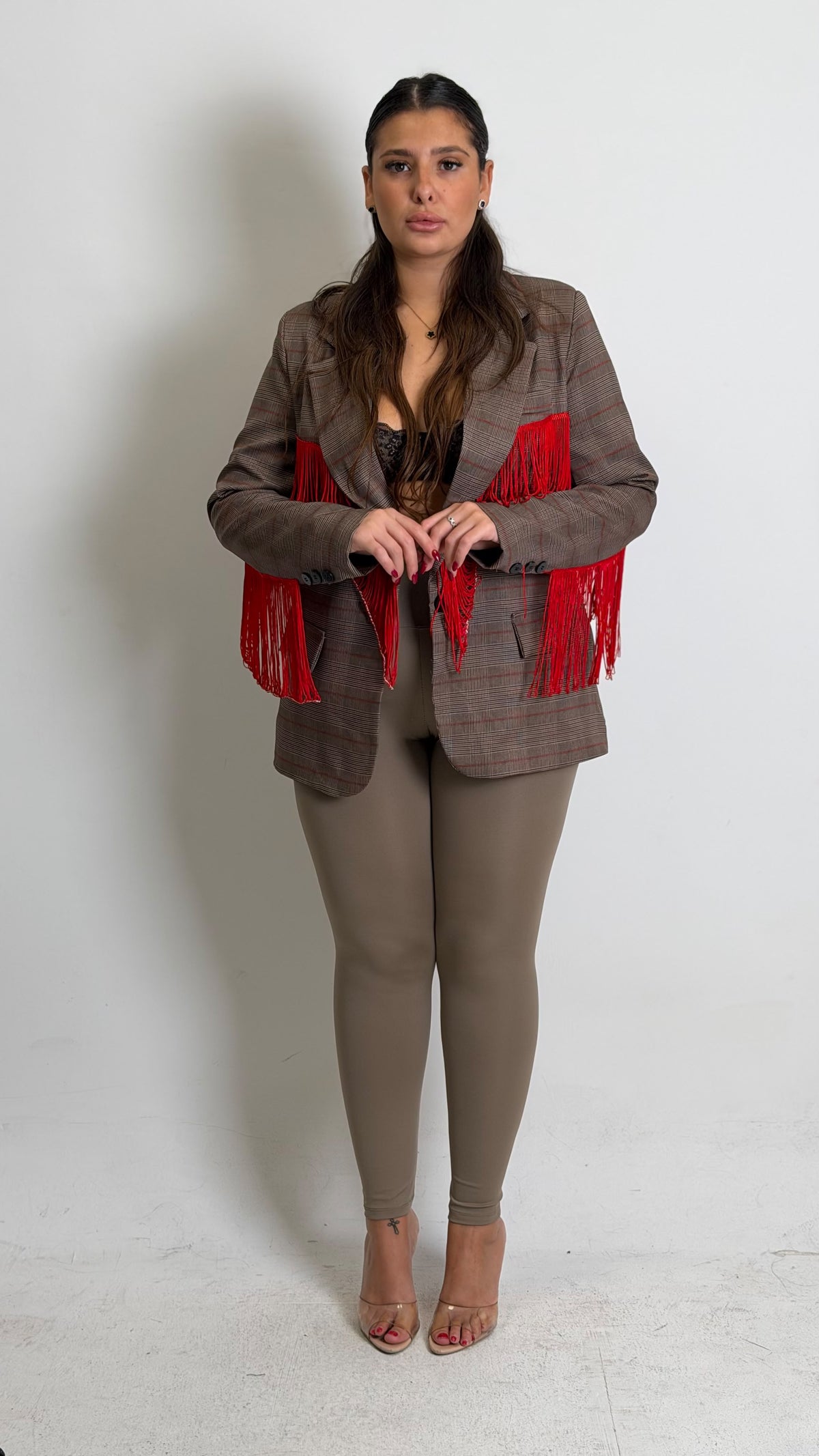 CURVY Giacca FLORA con frange
