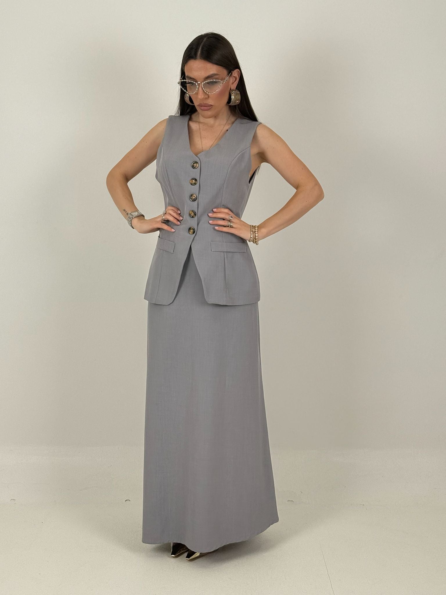 Cordset ALINA - Completo top e gonna lunga