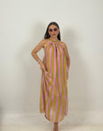 Abito BREEZE - ABITO SCOLLO ALL AMERICANA FANTASIA A RIGHE - COLLEZIONE PAREO