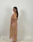 Abito BREEZE - ABITO SCOLLO ALL AMERICANA FANTASIA A RIGHE - COLLEZIONE PAREO