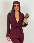 Tailleur CLOE - Completo sartoriale giacca con cintura e pantalone