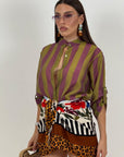 Camicia a righe VERDE&PRUGNA