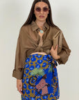 Gonna pareo LEOPARD BLU