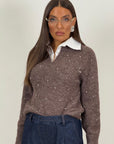 Maglia CRISTINA effetto cachemire con camicia incorporata