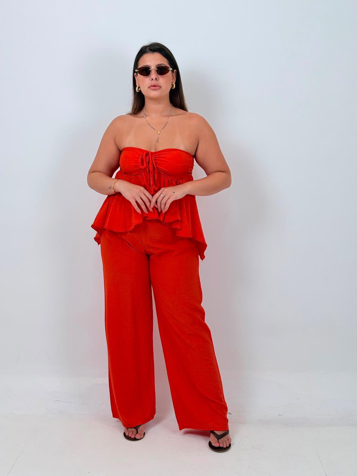 CURVY Cordset RUBY - Completo top a fascia e Pantalone low cost
