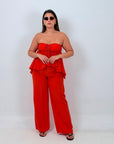 CURVY Cordset RUBY - Completo top a fascia e Pantalone low cost