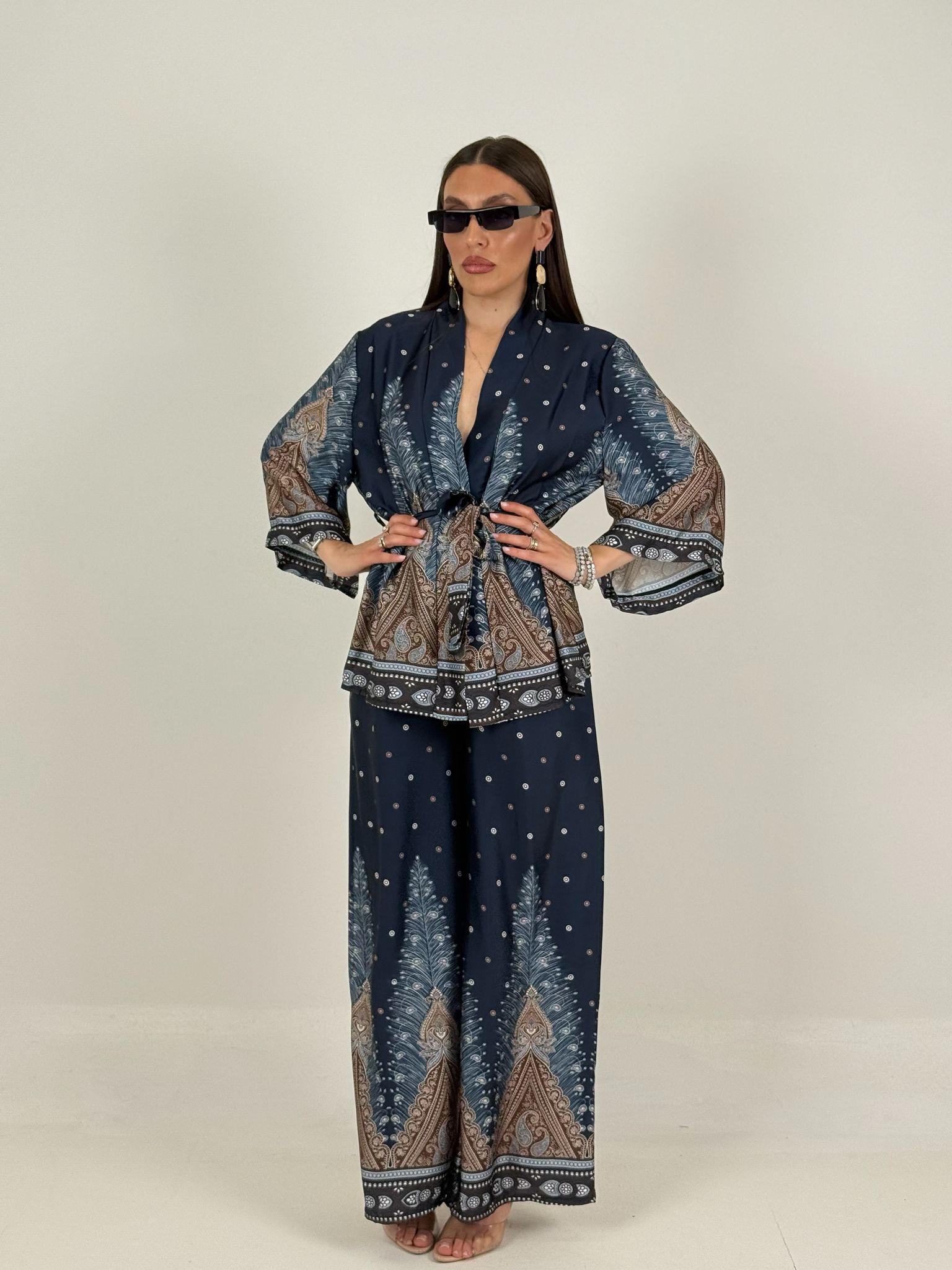 Cordset KIMB - tailleur kimono e Pantalone palazzo effetto seta