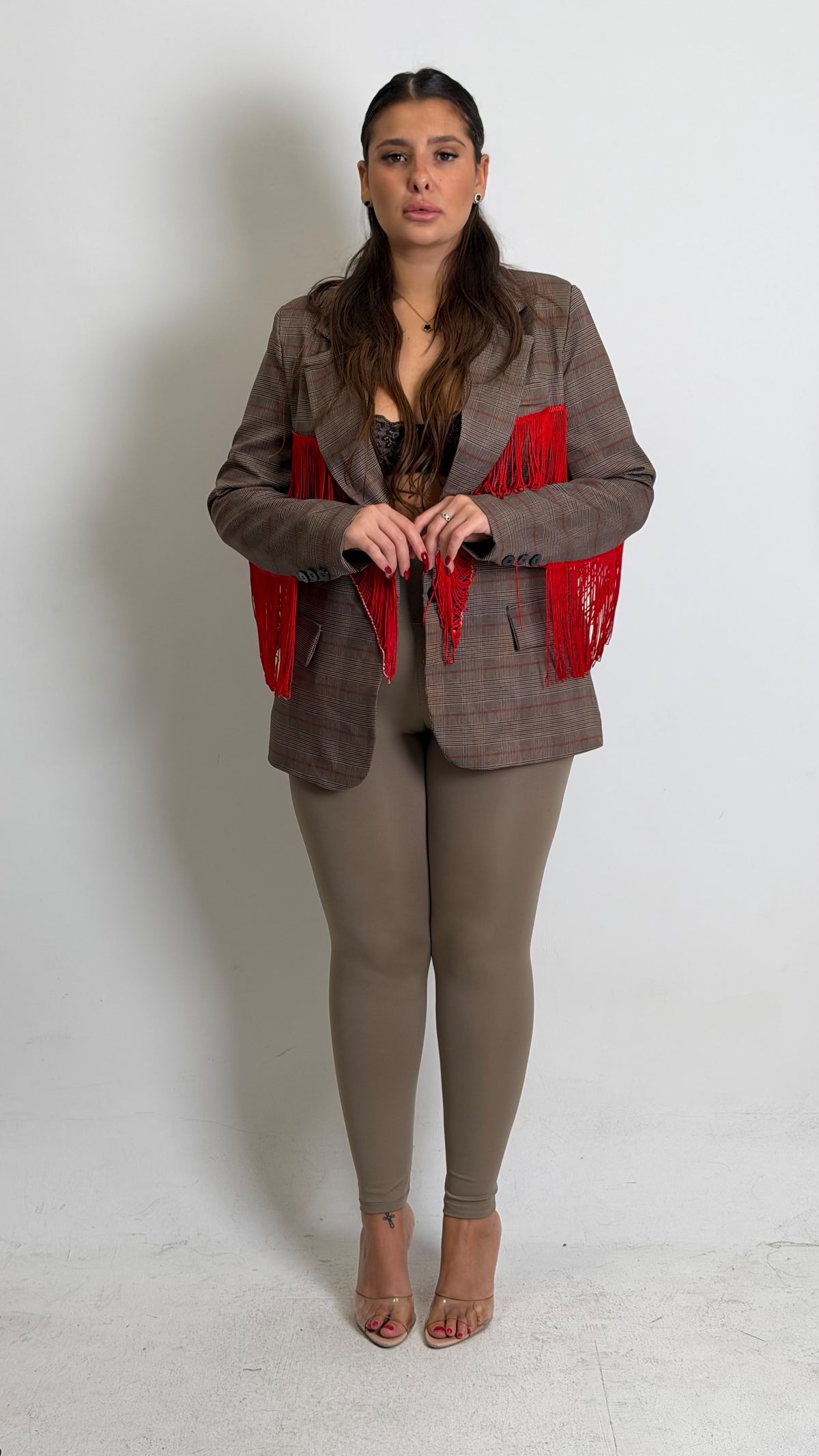 CURVY Giacca FLORA con frange