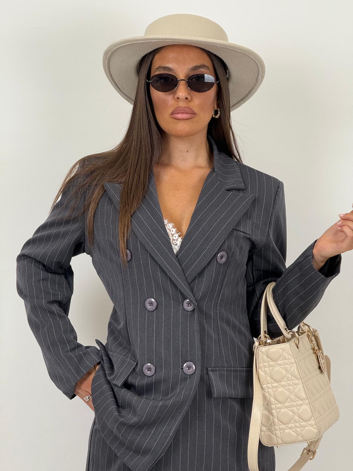 Tailleur MICKI - COMPLETO GIACCA E PANTALONE GESSATO