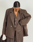 Tailleur LINA - Completo tre pezzi,giacca gilet e pantalone gessato