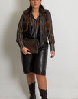 CURVY Cordset DOROTEA - Completo gilet e bermuda in ecopelle