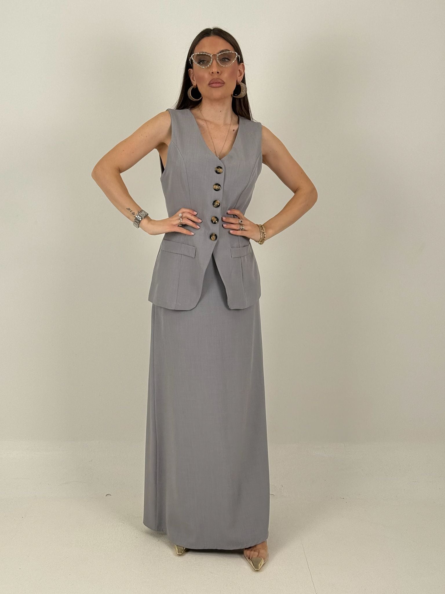Cordset ALINA - Completo top e gonna lunga
