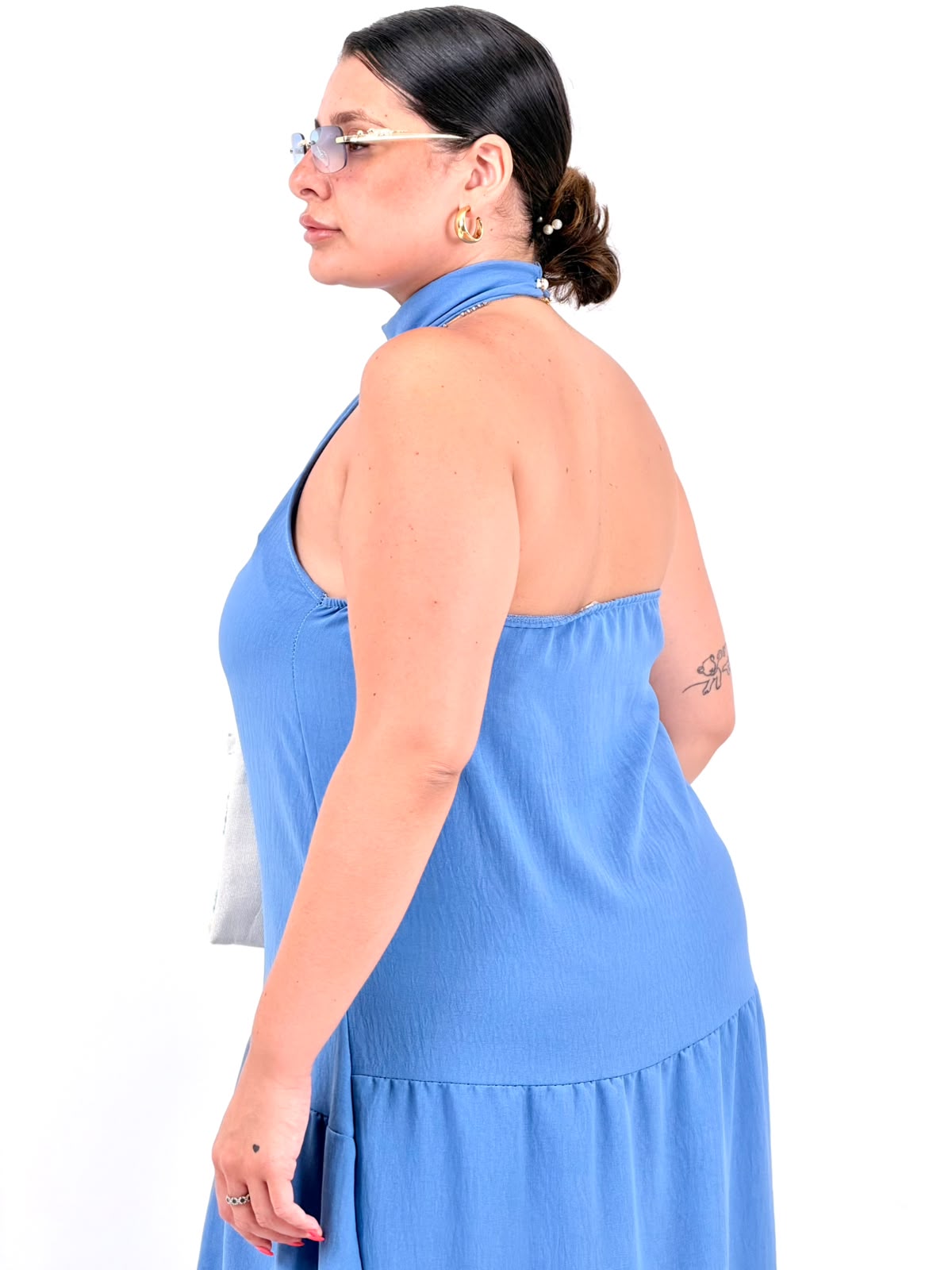 CURVY Abito CAPRI - abito lungo con schiena scoperta e attaccatura al collo LOW - COST
