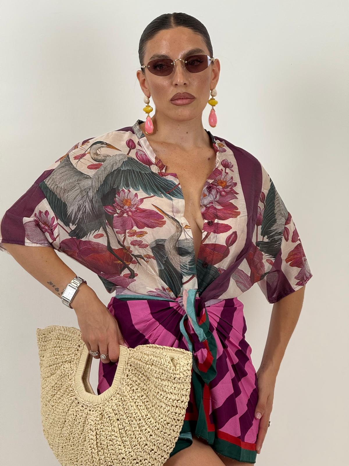Cordset ONDA SELVAGGIA - Completo camicia e gonna pareo