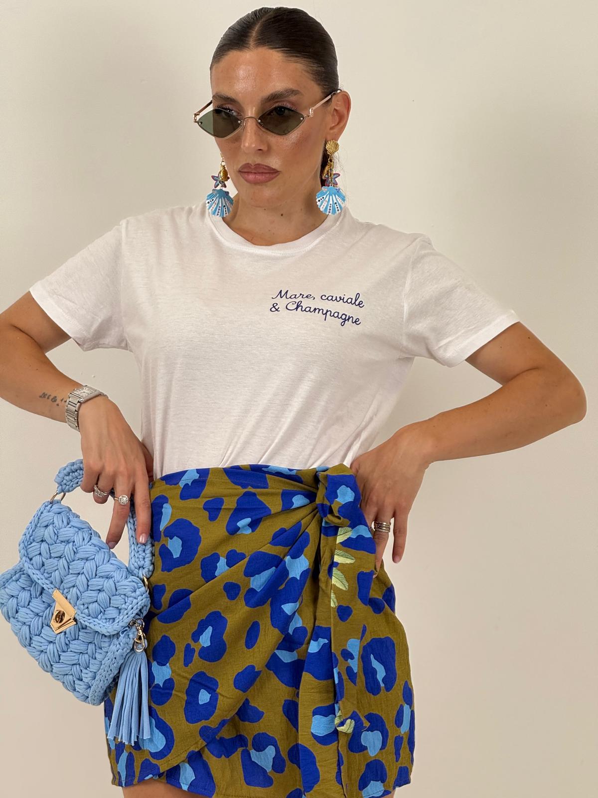 T-shirt in cotone MARE, CAVIALE E CHAMPAGNE