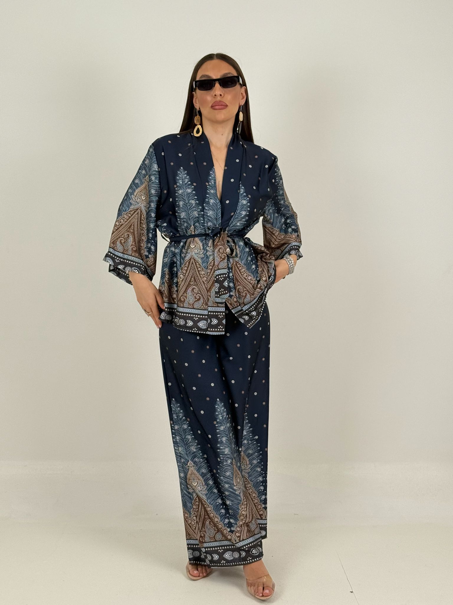 Cordset KIMB - tailleur kimono e Pantalone palazzo effetto seta