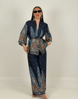 Cordset KIMB - tailleur kimono e Pantalone palazzo effetto seta