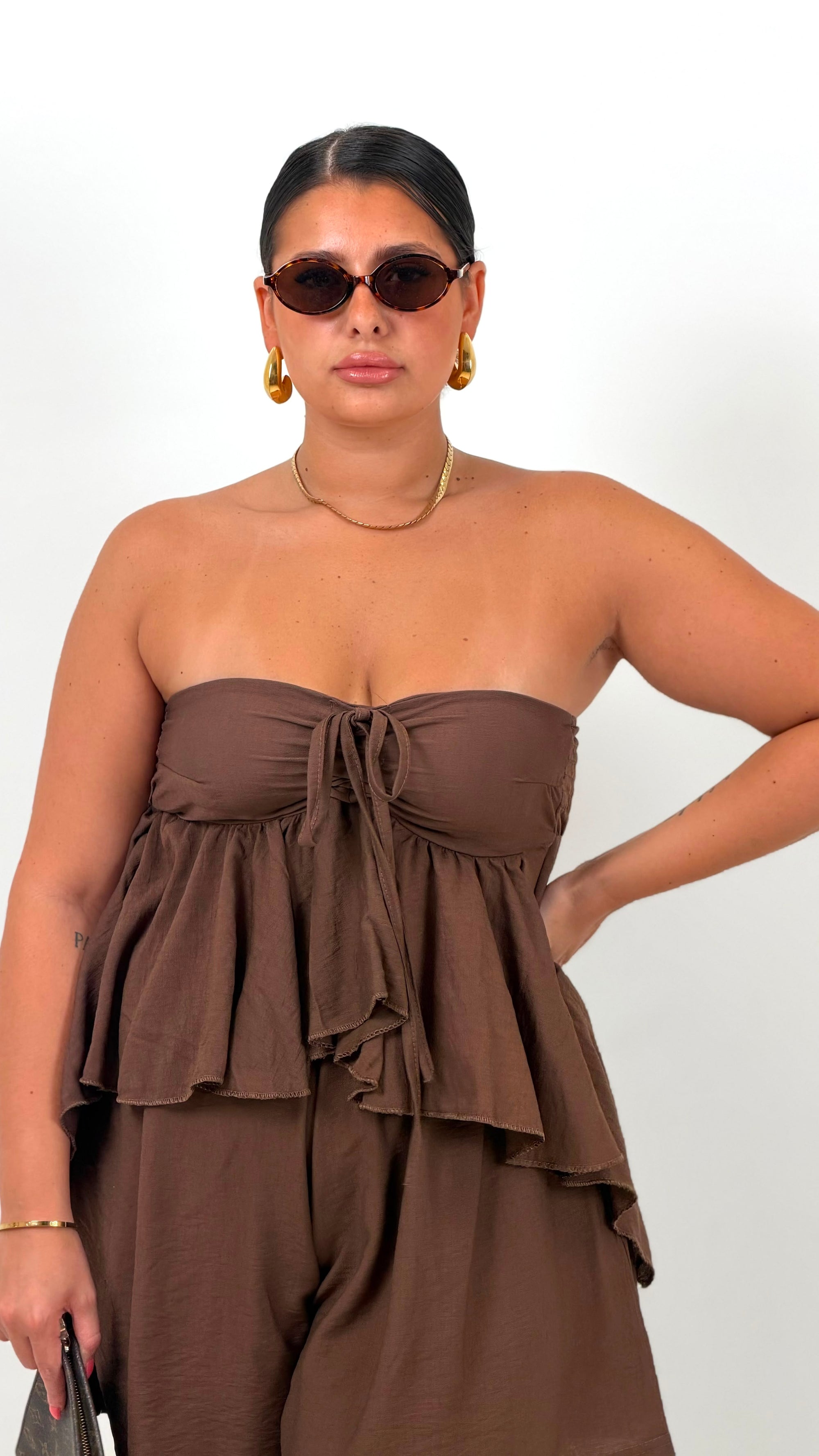 CURVY Cordset BEA - Completo top scollo a cuore e pantaloncino