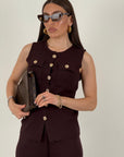 Cordset AMS - completo maglietta bottoni dorati e pantalone