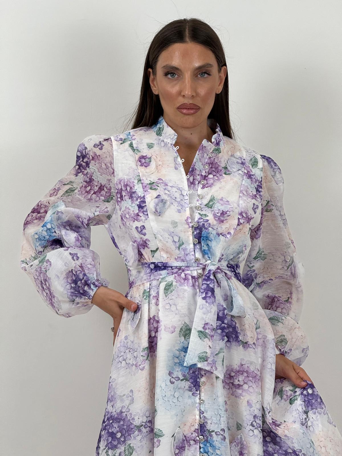 Saldo ABITO VIOLET - Abito lungo a fantasia COLLEZIONE CHIC