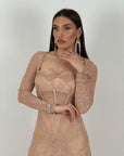 Abito KORA - abito lungo in pizzo, tessuto elastico, scollo particolare - collezione chic