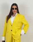 Tailleur MAIRA - Completo gessato con giacca con polso in finta camicia e pantalone