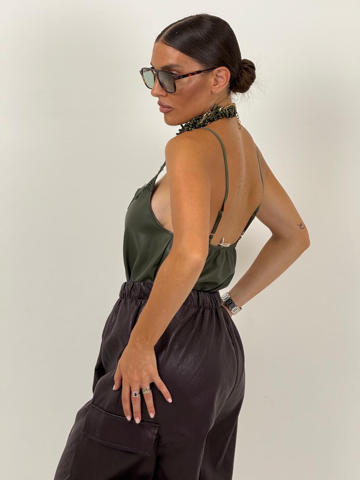 Top in ecopelle LILAS