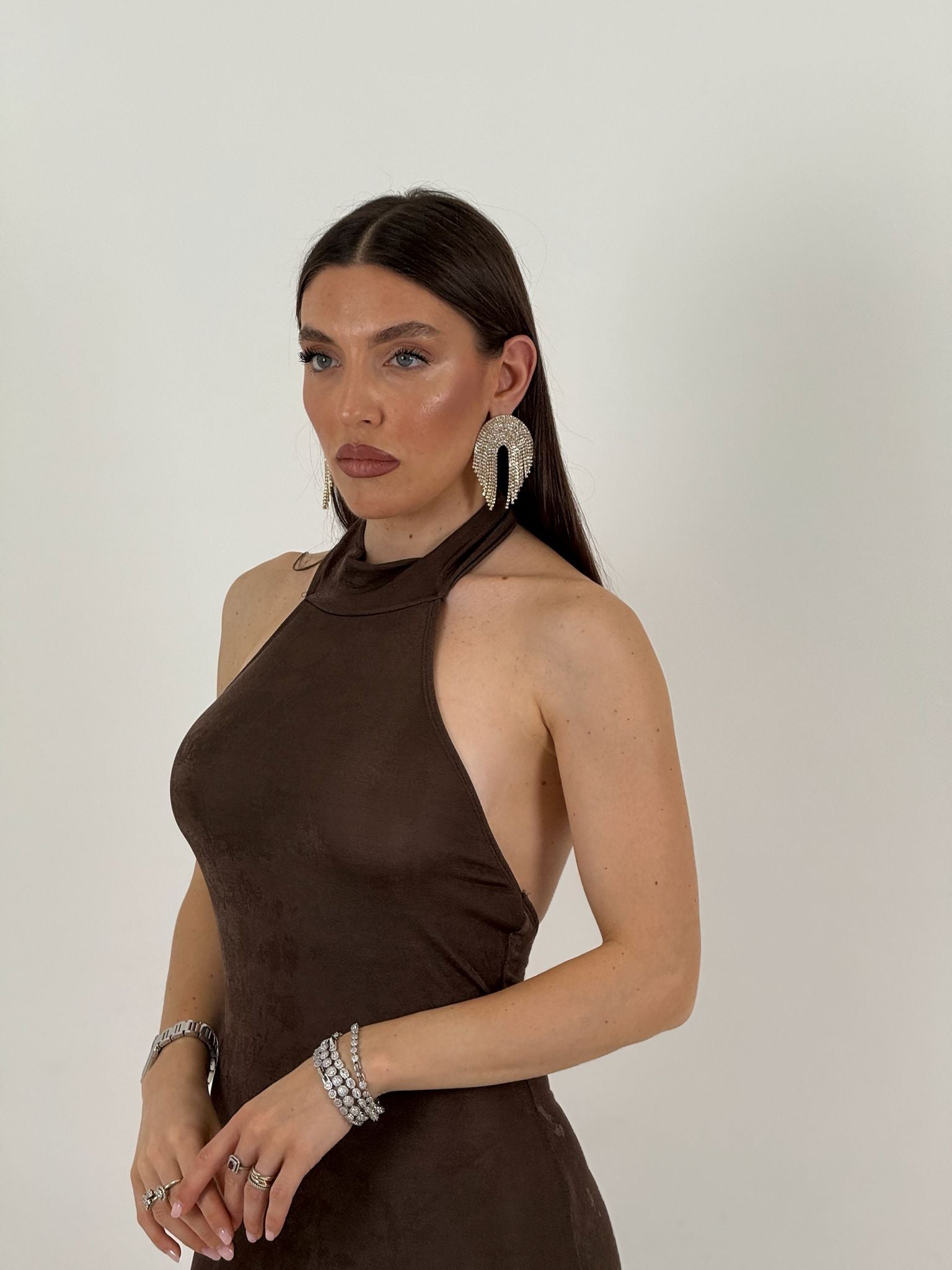 Abito LARISSA - Abito lungo con schiena nuda