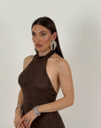 Abito LARISSA - Abito lungo con schiena nuda