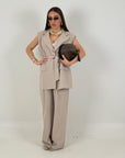 SALDO Tailleur DALILA - Completo gilet con cintura e pantalone