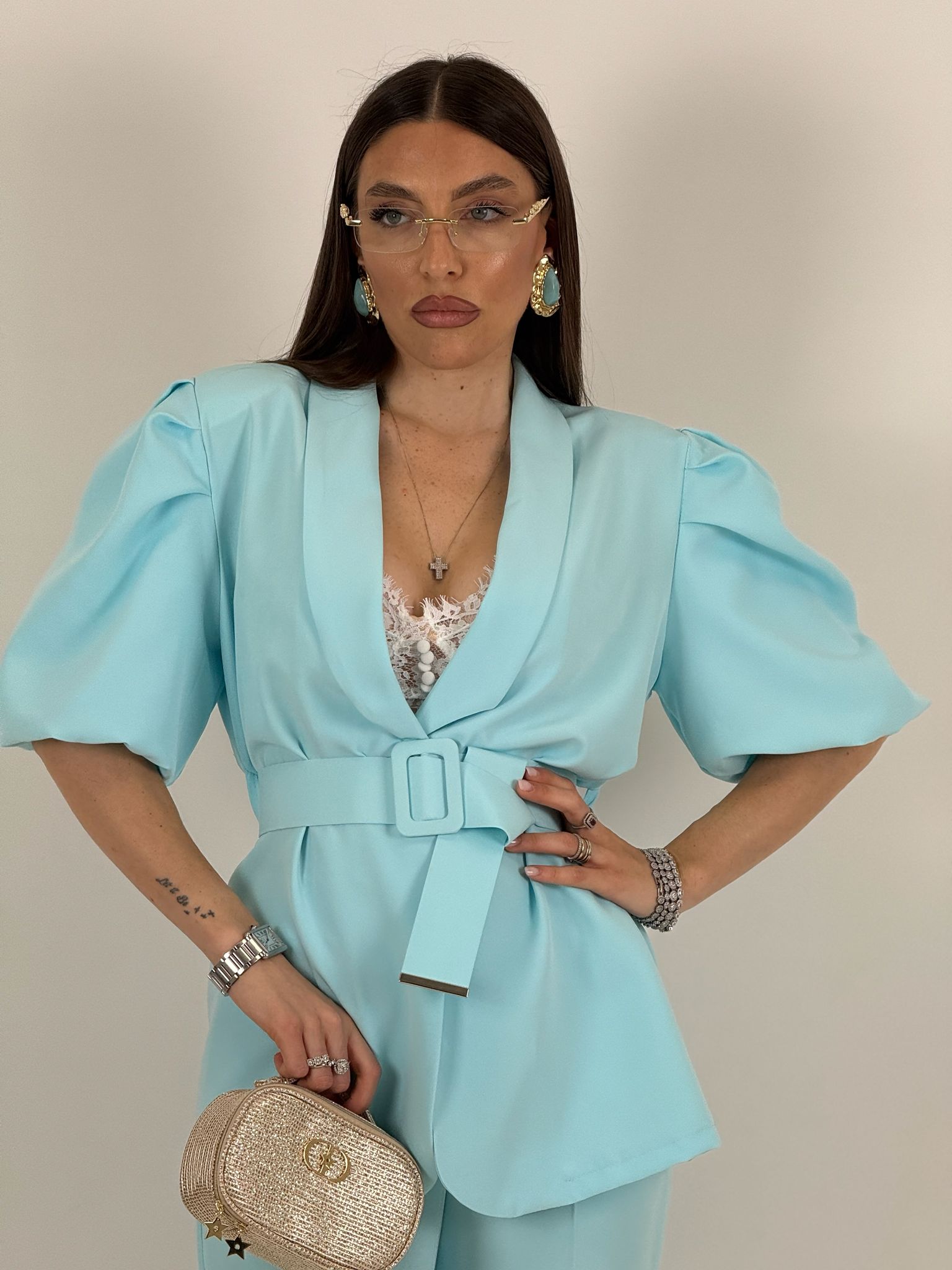 Tailleur FABRY - completo giacca con cintura e pantalone