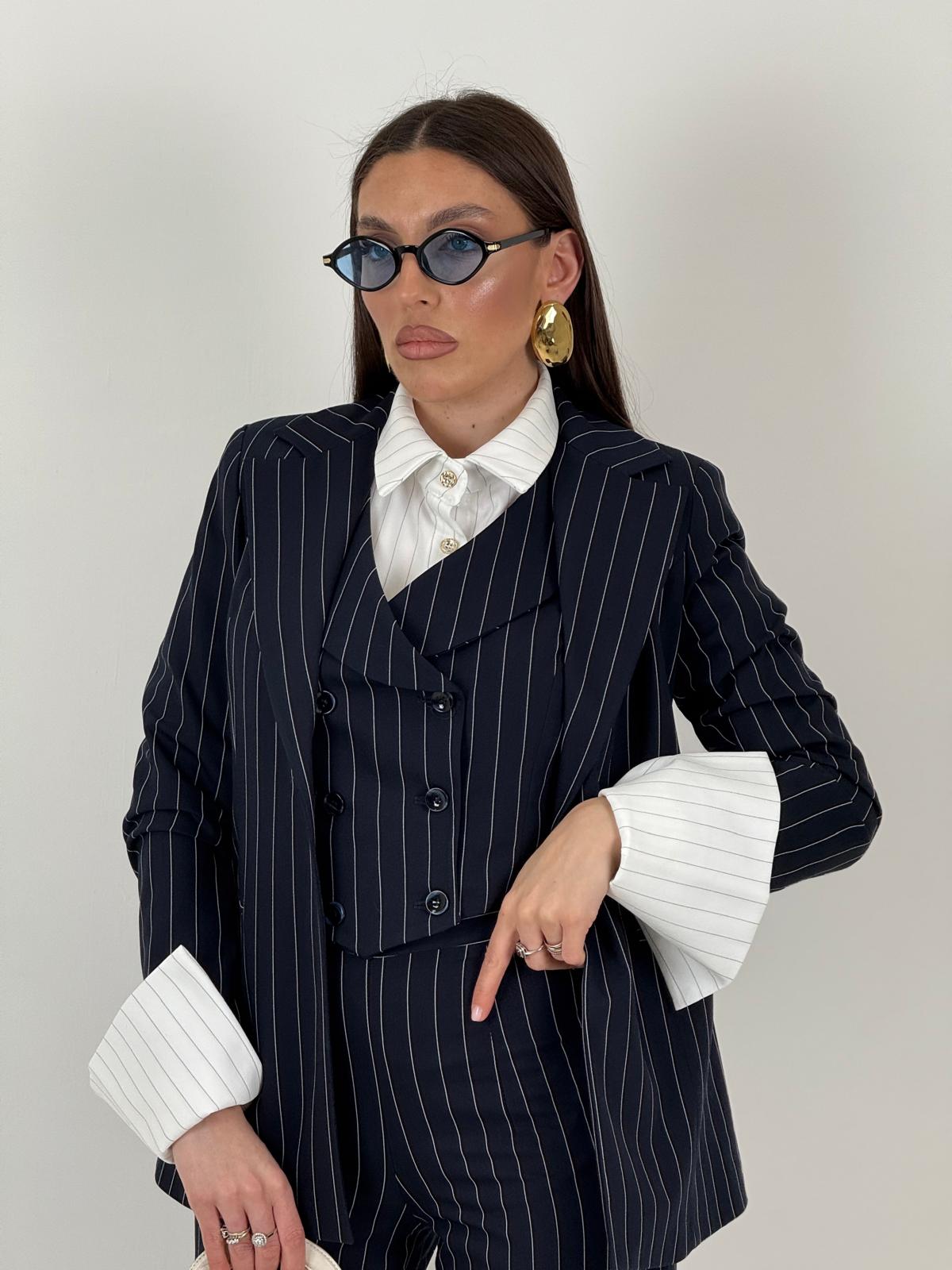 Tailleur Swami - Tailleur sartoriale tre pezzi top giacca e pantalone gessato